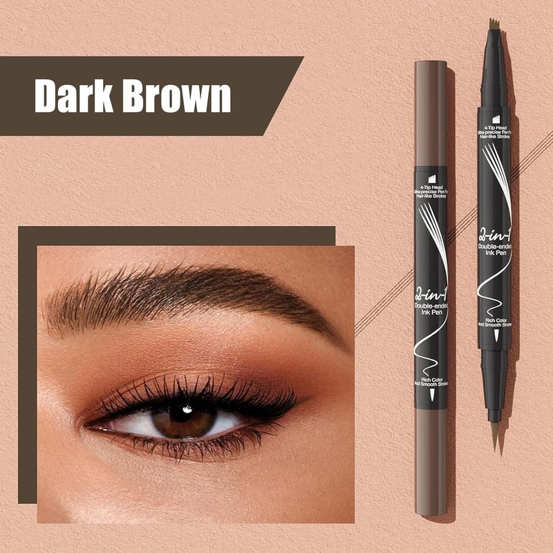 2 in 1 Dual Ended Eyebrow Pencil, Waterproof Microblading Pen,