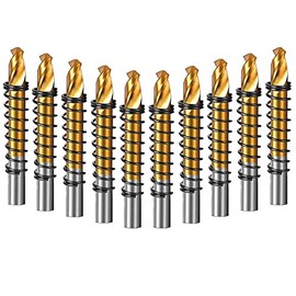 JOERIC 10pcs Titanium-Plated Pilot Drill bit for Hole Saw, Hole Saw Center Drill bit for Metal, Steel, Iron, Wood, Plastic