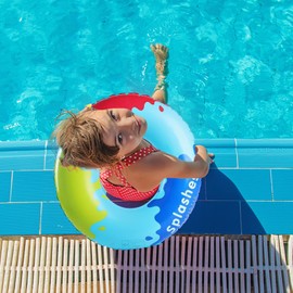 Balakaka Inflatable Swimming Ring, Water Toy, Swimming Rings for Adults, Swimming Transparent Floating Ring, Floating Ring for Summer, Beach, Pool, Party Supplies, Blue