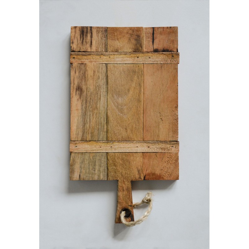 Creative Co-Op Mango Wood Cheese Board with Rope on Handle