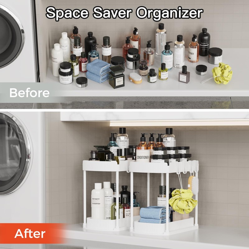 Ukeetap 2 Pack Multi-Purpose Pull-Out Storage Organizers, Under Sink Organizers