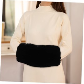 PACKOVE Faux Fur Hand Muffs Black Winter Muffs for Men Women and Super Soft Warmth for Cold Weather for Weddings and Formal Events