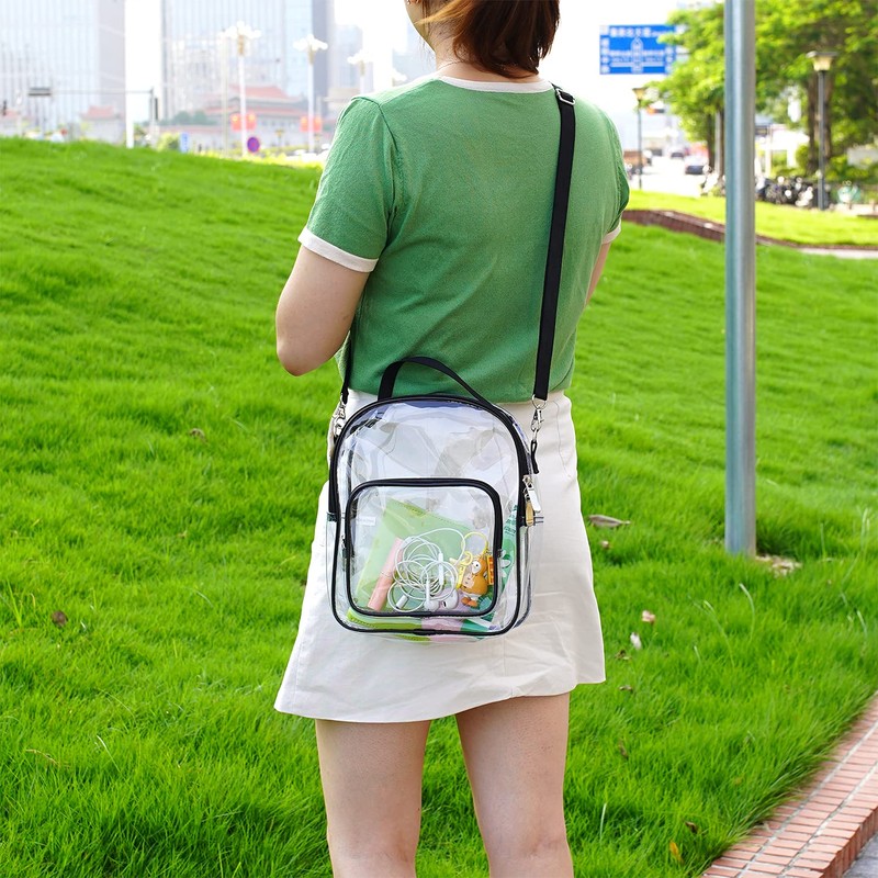 Edraco - Monederos transparentes para mujer, Negro -, Una talla,