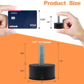 NEWBYTEK 1/4-20 Rubber Adjustable Furniture Leveler，12 Pack Furniture Leveling Feet Screws in Threaded, Feet Levelers Screw On Furniture Glide Leveling for Table, Chair, Furniture Legs