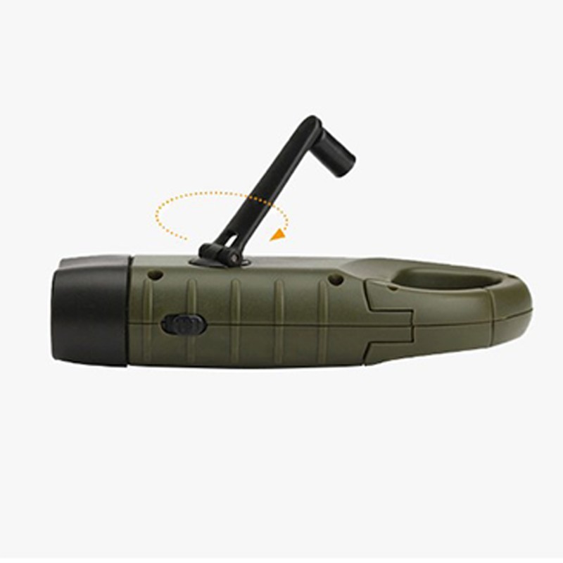 LED Portable Flashlight Multifunction Solar Charging Manual Power Generation Torch