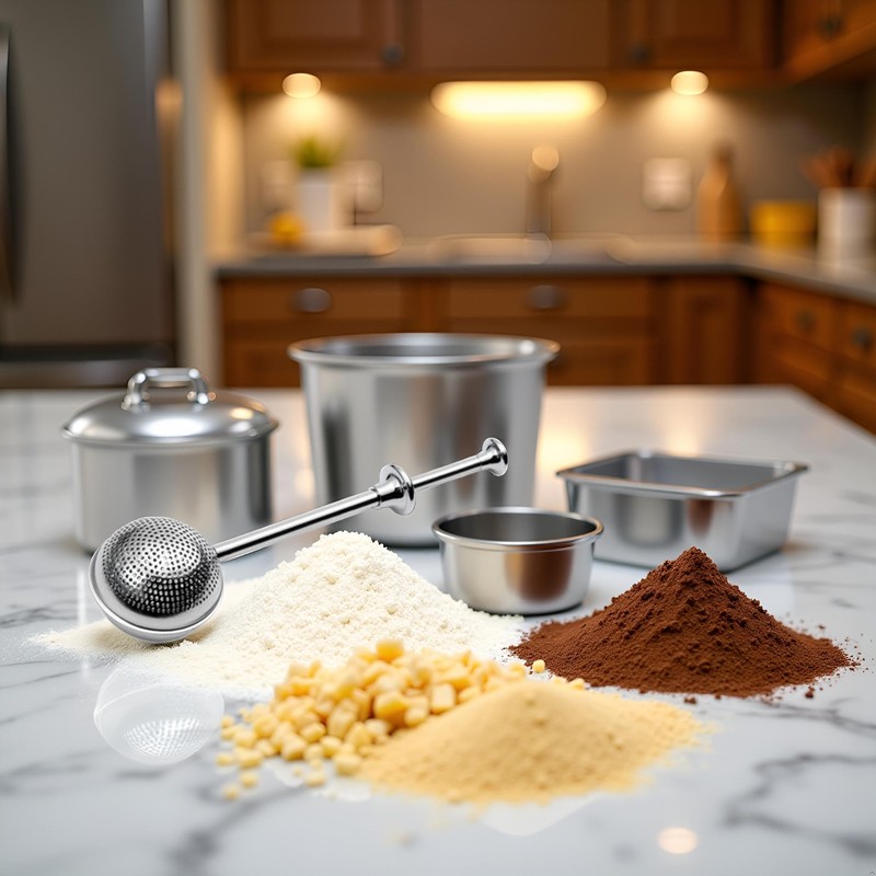 304 Stainless Steel Flour Powder Filter Spoon, Baker Dusting Wand