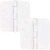 Stone Harbor Hardware 4" Door Hinges, 5/8" Radius Corner, White,