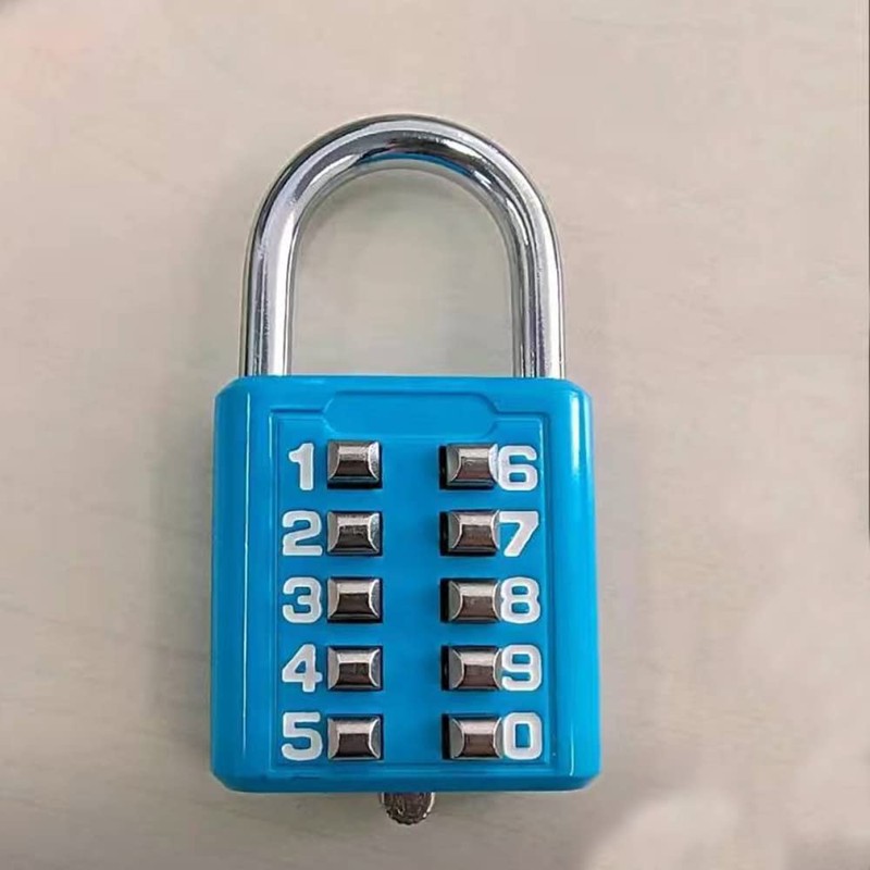 Stainless Steel Padlock 10 Digit Combination Padlock Button Bombination Padlock