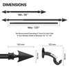 DECO WINDOW Curtain Rods for Windows 66-120 Inch, 3/4 Inch