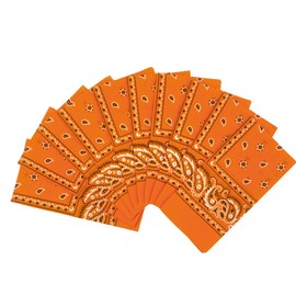 Vamqor 100% Cotton 10 Pack Fine Bandanas(Orange)