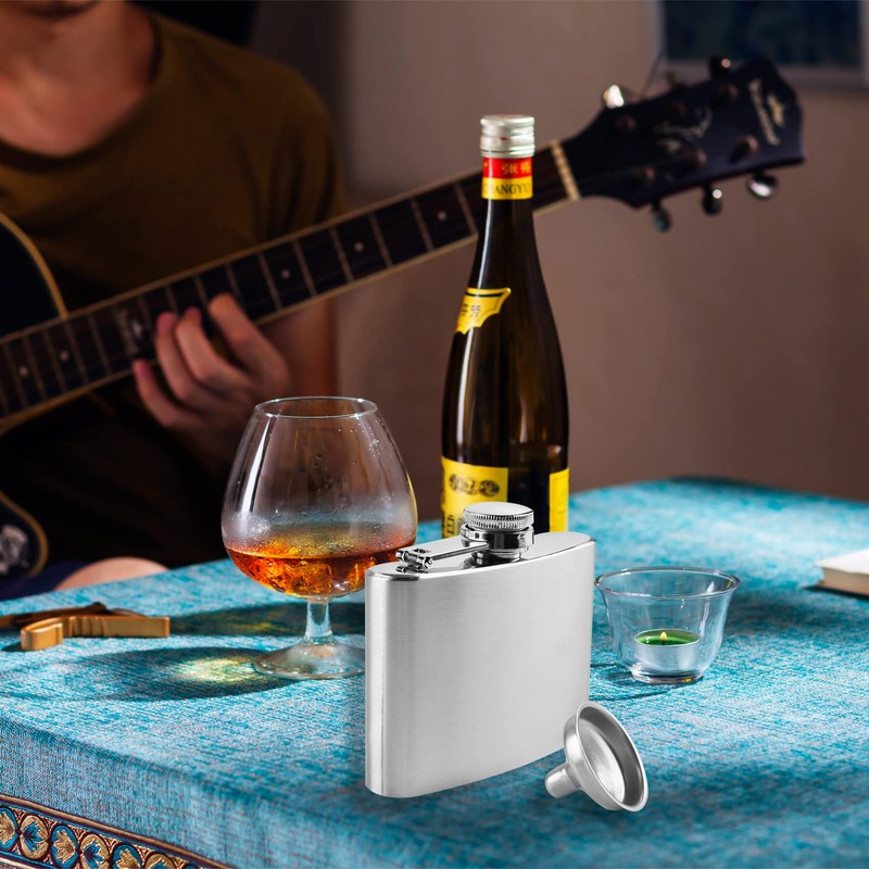 Hip Flasks for Liquor, Stainless Steel Flask with Funnel, Hip