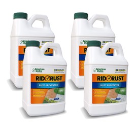 Rid O’ Rust RR1 Concentrated Rust Preventer Well Water Stain Preventer Concentrate Prevents Irrigation Rust Stains Use in American Hydro Feeder Systems Four Convenient HalfGallon Units