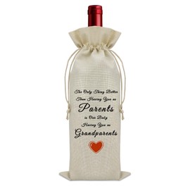Promoted to Grandparents Gifts Wine Bag New Grandparents Gifts Pregnancy Gifts for New Grandparent Wine Bottle Decoration Bag New Grandma and Grandpa Gifts Wine Accessories Gifts for Wine Lovers