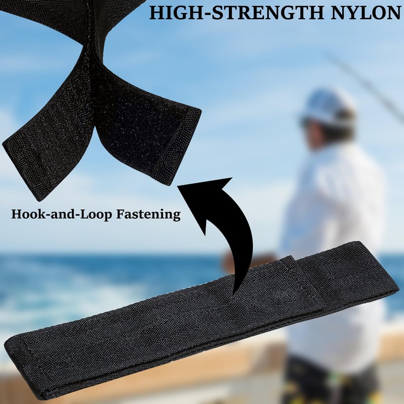 Fishing Rod Holder Straps for Boat Deck, Secures 5 Rods,
