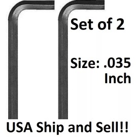 Allen .035 Inch 2pc Allen Wrench  Micro Short Arm SAE Hex Key Tool for Socket Screws