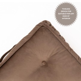 Dekorist Square Floor Cushion, Floor Pillow Thick Floor Seating, Comfortable Supportive, Quilted Soft Booster Seat Pad for Yoga Meditation, Yoga Cushion, Pet Bed 22x22x4.7 Inch, Ibiza, Light Brown