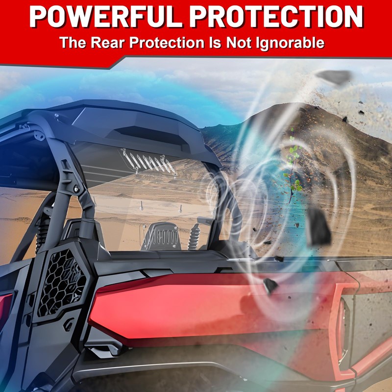 StarknightMT 2021+ Commander Vented Rear Windshield Back Window Compatible with