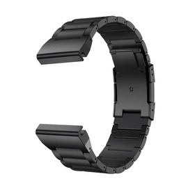 LDFAS LDFAS Fenix 8/7X/6X/5X Plus Band, 26mm Titanium Metal Quick Release Easy Fit Watch Strap with Double Button Clasp Compatible for Garmin Fenix 7X Pro/6X Pro/5X Plus/Enduro 3/tactix 7 Bands, Black