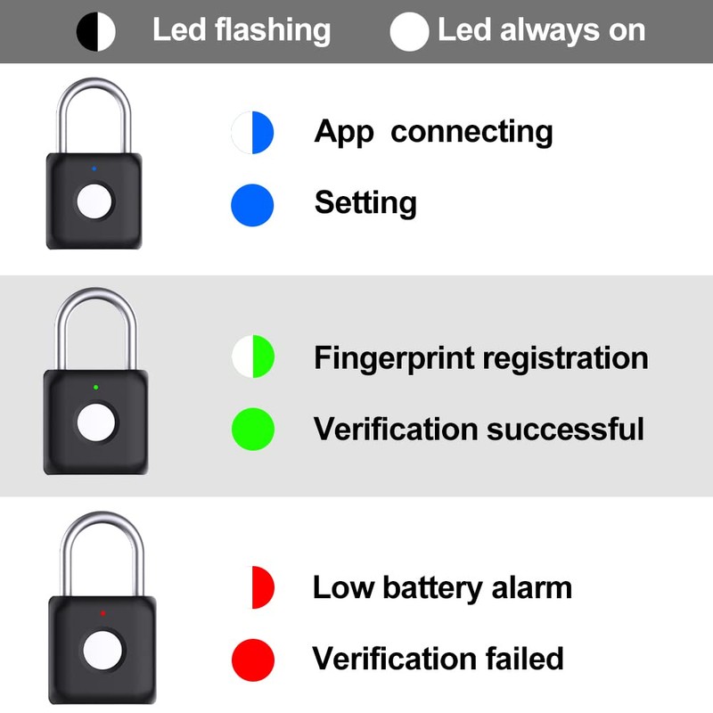 Fingerprint Padlock App Locker Lock Phone App Unlock, Remote Recording
