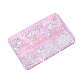 1 Box Glitter Flatback Crystal Rhinestones Gems Clear White Resin Flatback Rhinestones for Nail Art DIY Crafts