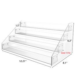 WUIVIUT Spice Rack Organizer For Cabinet, 1 4/5 in/Tier Acrylic Tiered Spice Shelf Can Storage Organizer for Kitchen Pantry Countertop
