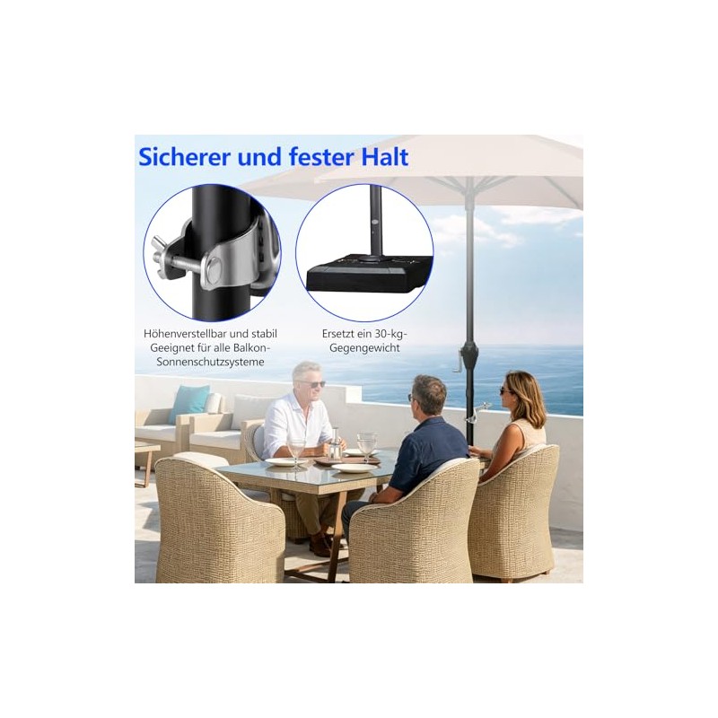 Parasol Holder Balcony Railing 32 mm/25 mm, Parasol Holder Balcony,