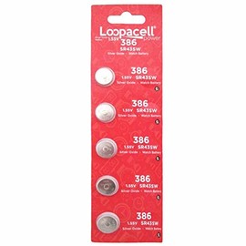 LOOPACELL 100 Pack 386 Watch Electronics Batteries 1.55 Volt Silver Oxide Coin Button Wholesale Pack