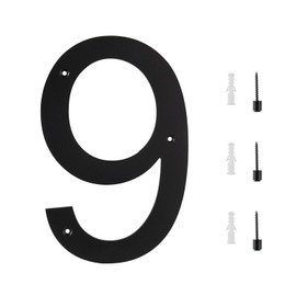 USAMILY 10 Inch Modern House Numbers Black ABS Plastic Large Address Numbers with Matching Screw (9)