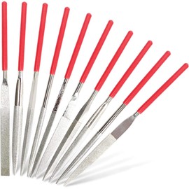 10Pcs Diamond File Set, 150 Grit File, 7 Inch Needle File Set with Soft Rubber Handle, Suitable for Wood, Metal, Jewerly, Model and Deburr