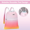 WANDF Drawstring Backpack with Shoulder Pad String Bag Sackpack Cinch
