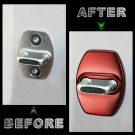 TOMALL 4 Pcs Car Door Lock Latches Covers Compatible with Chevy Silverado Tahoe Cruze Cruze Colorado Suburban, Compatible with GMC Yukon Canyon Vehicle Specific Exterior Accessories (Red)