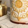 SOCOSY Ceramic Retro Sunflower Embossed Kitchen Utensil Holder, Large Cooking