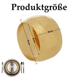 Serviettenringe Gold, 12 Stück Serviettenringe aus Metall, Serviettenschnallen für Tischdekoration, Valentinstag, Ostern, Hochzeit, Weihnachten Abendessen Party (Gold)