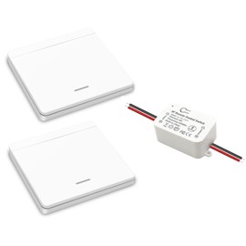 AUVRITIOA Interruptor de Luz Inalámbrico y Kit de Receptor, Sin Cableado, con Control Remoto, Accesorio de Iluminación para Luces de Techo, Ventiladores, Lámparas, 100 Pulgadas RF rango, Programable