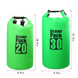 Bear Outdoor Dry Sack/Waterproof Bag for Boating, Kayaking, Hiking, Snowboarding, Camping, Rafting, Fishing and Backpacking 10L Green