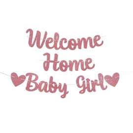 1Pc Welcome Baby Girl Banner, Welcome Home Little One, Little Girl Decor, Infant Welcome Sign - Ideal For Shower, Birthday Party, Newborn Fetes, Home Gatherings (Pastel Pink & White)