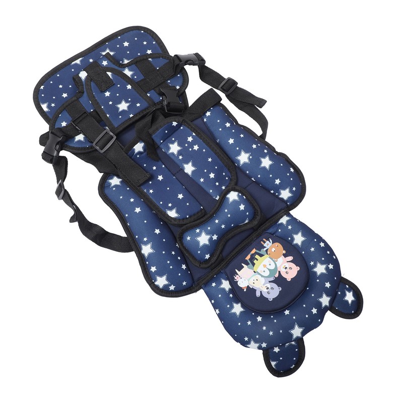 Toddler Car Seat Insert Bear Pattern Heighten Adjustable Fixing Straps