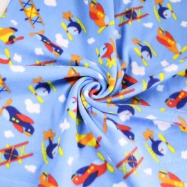 FabricLA Ultra-Soft Polar Fleece Fabric by The Yard |1 Yard 36” x 60” | Lightweight, Warm & Cozy| Ideal for Throw Blankets, Pillow Covers,PJ Pants| Perfect for DIY Projects | Blue Airplanes