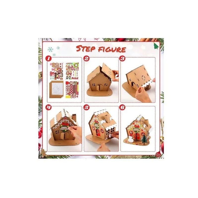 Sumind 3 Sets Christmas Craft Kit Gingerbread House Kit Christmas