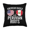 American Raised With Peruvian Roots USA Peru Flag Throw Pillow