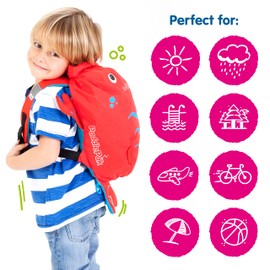 Trunki PaddlePak Waterproof Swimming Bag for Kids and Children’s Backpack for PE - Pinchy Lobster (Red)