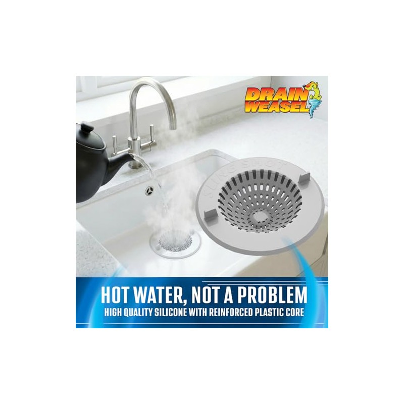 Slingshot Kitchen Sink Drain Strainer Cover Basket, Food Catcher and
