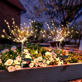 Anordsem Fireworks Lights Outdoor Waterproof: Garden Light Solar Powered for Yard Decor - LED Sparklers Lamp Colorful Lighting Porch Patio Decoration - Gardening Mother Gift for Women Mom Grandma