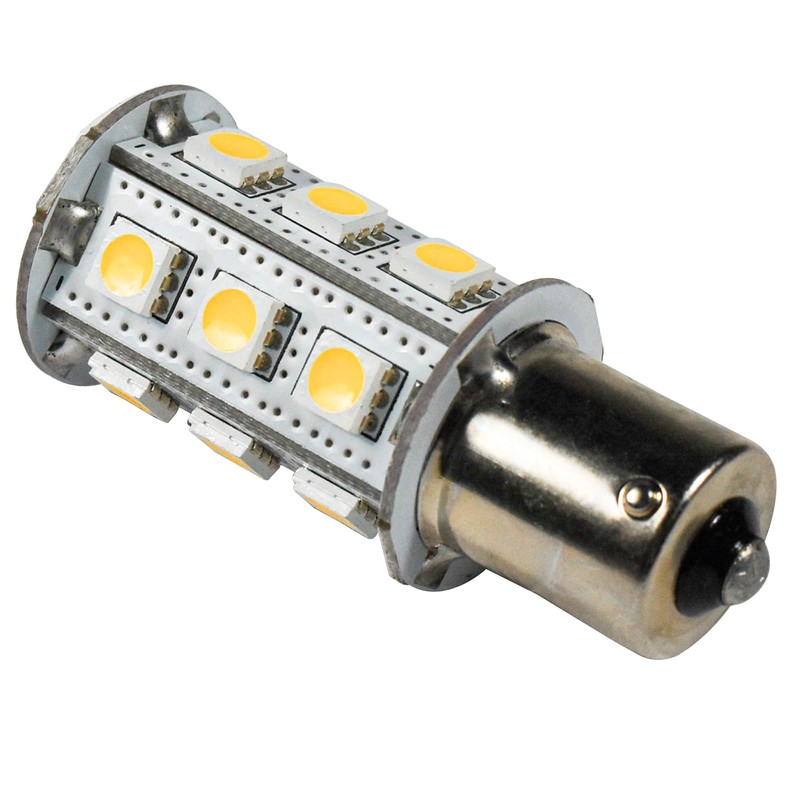 HQRP 2-Pack BA15s 18 LEDs Light Bulb Warm White Replacement