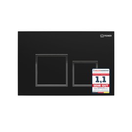 FEINER Piastra per WC [nero opaco/cromato] – compatibile con Geberit Sigma Series e elemento a parete UP300/UP320 – risciacquo a 2 quantità – non compatibile con Delta, Omega, Basic, BP