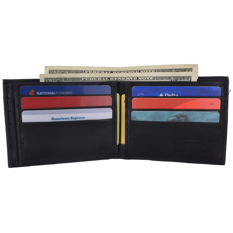 MARSHAL Genuine Leather Bifold Mens Multi Credit Card Holder 3