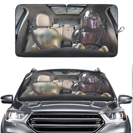 GENANY Alien Windshield Sun Shade for Car SUV Truck (69x35 Inches), Automobile Sunshade, Protector Blocks UV, Car Accessories