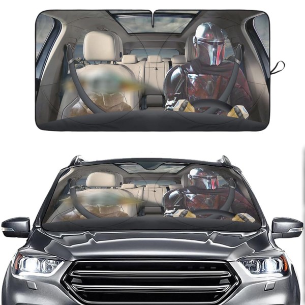 GENANY Alien Windshield Sun Shade for Car SUV Truck (69x35