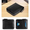RFID Wallet for Men Leather Zip Wallet Bifold Card Holder