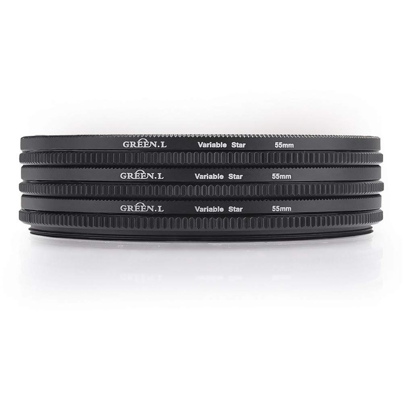 GREEN.L 55mm Star Filter, Slim Variable Starburst Filter 55mm(4 Points,6